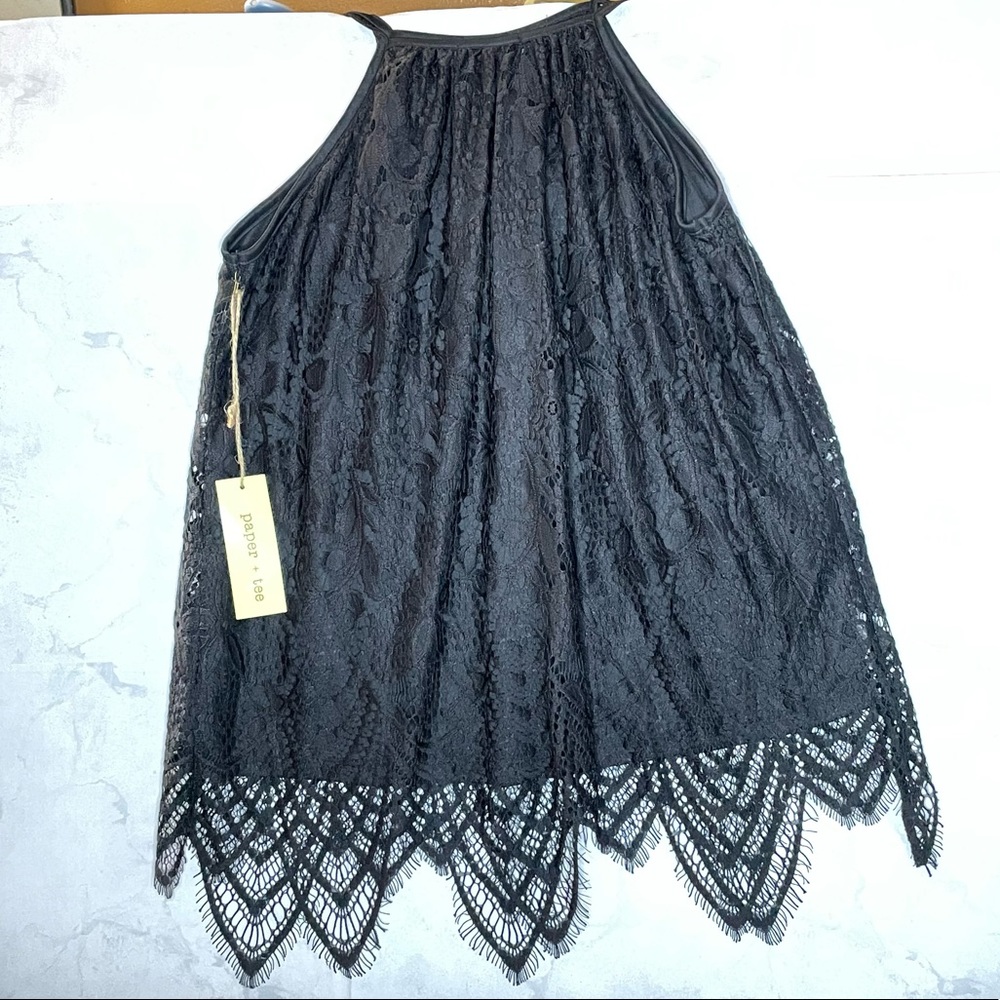 NWT PAPER+TEE HALTER STYLE LACE TANK SIZE 2X